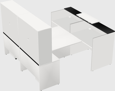 Shared u-shaped reception desks