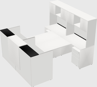 Shared u-shaped reception desks