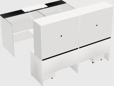 Shared u-shaped reception desks