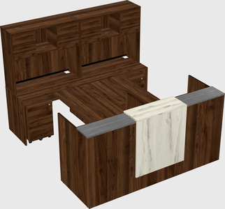 Shared u-shaped reception desks