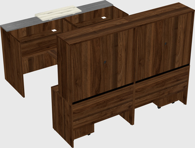 Shared u-shaped reception desks