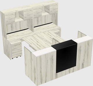 Shared u-shaped reception desks
