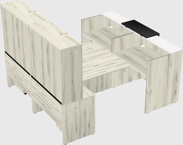 Shared u-shaped reception desks