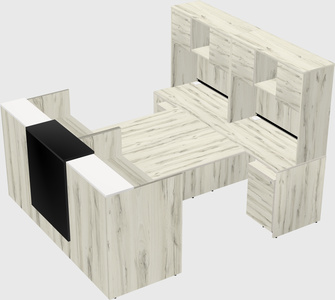 Shared u-shaped reception desks