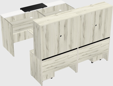 Shared u-shaped reception desks