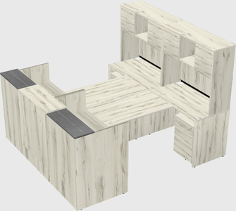 Shared u-shaped reception desks