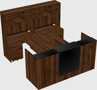 Shared u-shaped reception desks