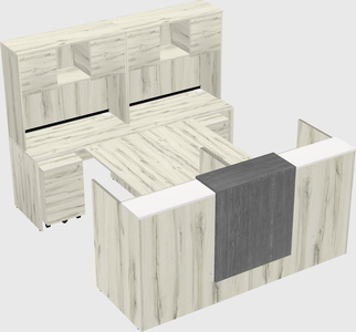 Shared u-shaped reception desks
