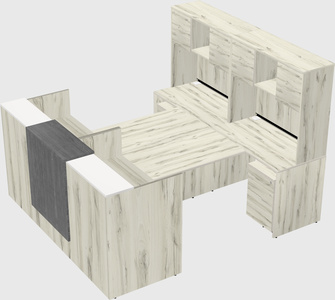Shared u-shaped reception desks