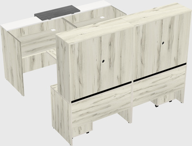 Shared u-shaped reception desks
