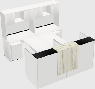 Shared u-shaped reception desks