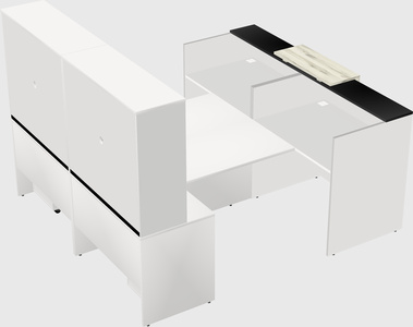 Shared u-shaped reception desks