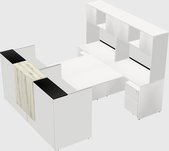 Shared u-shaped reception desks