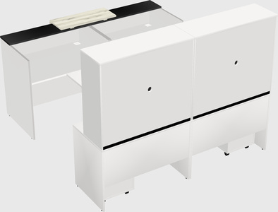 Shared u-shaped reception desks
