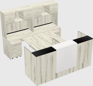 Shared u-shaped reception desks
