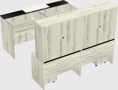 Shared u-shaped reception desks