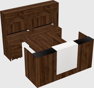 Shared u-shaped reception desks