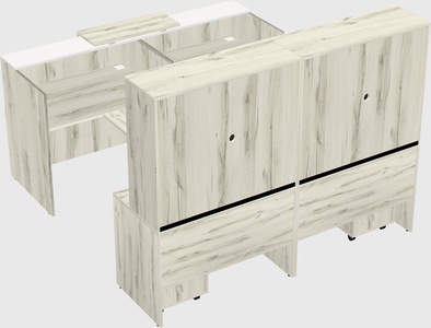 Shared u-shaped reception desks