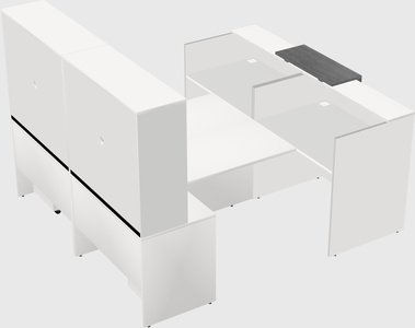 Shared u-shaped reception desks
