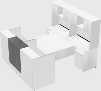 Shared u-shaped reception desks