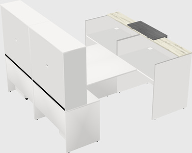 Shared u-shaped reception desks