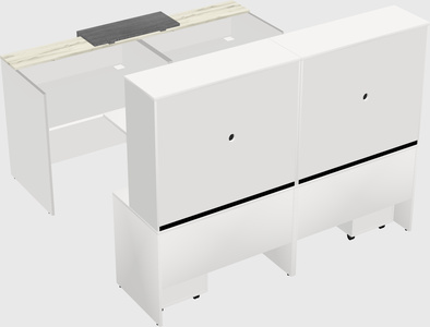 Shared u-shaped reception desks