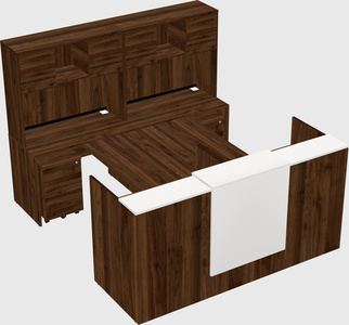 Shared u-shaped reception desks