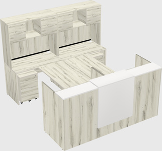 Shared u-shaped reception desks