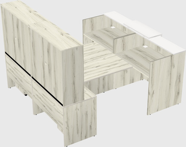 Shared u-shaped reception desks