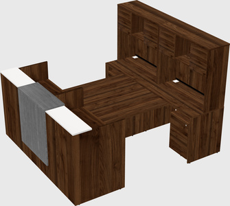 Shared u-shaped reception desks