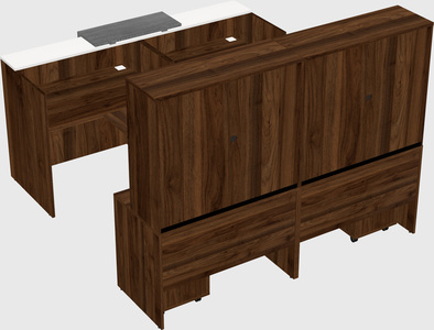 Shared u-shaped reception desks