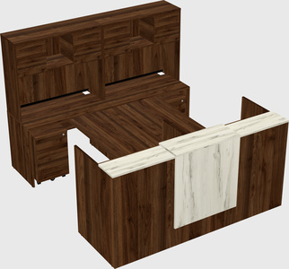 Shared u-shaped reception desks