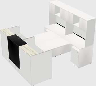 Shared u-shaped reception desks