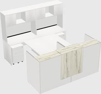 Shared u-shaped reception desks