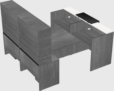 Shared u-shaped reception desks