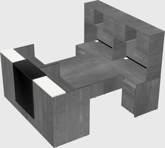 Shared u-shaped reception desks