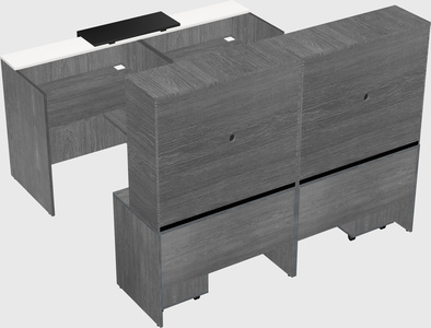 Shared u-shaped reception desks