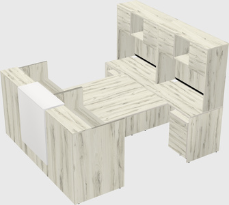 Shared u-shaped reception desks