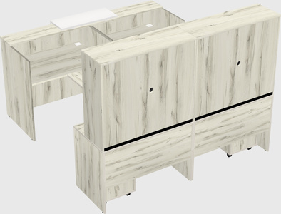 Shared u-shaped reception desks