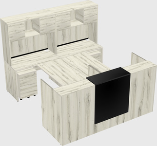 Shared u-shaped reception desks