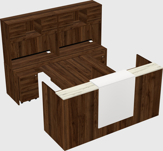 Shared u-shaped reception desks