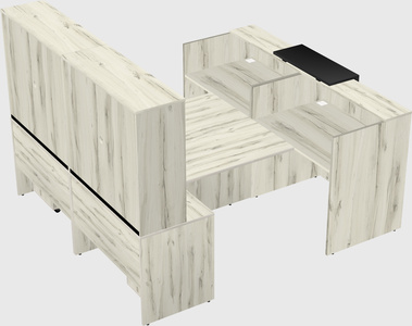 Shared u-shaped reception desks