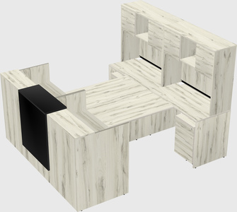 Shared u-shaped reception desks