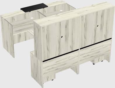 Shared u-shaped reception desks