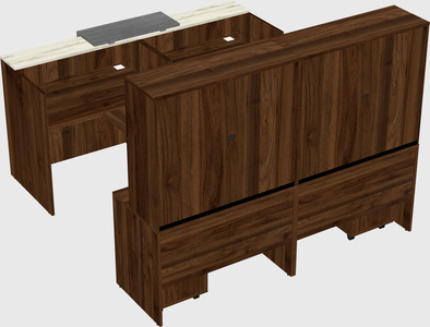 Shared u-shaped reception desks
