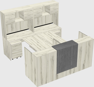 Shared u-shaped reception desks