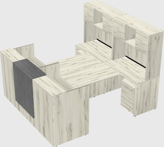 Shared u-shaped reception desks