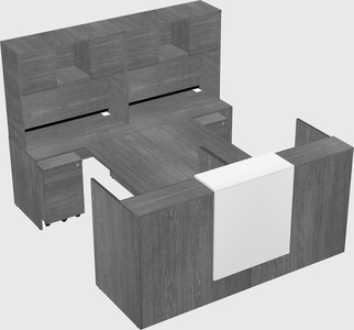Shared u-shaped reception desks