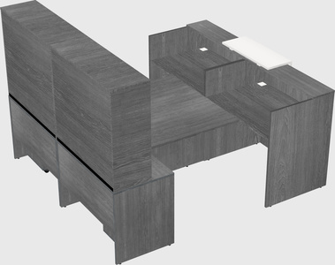 Shared u-shaped reception desks