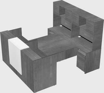 Shared u-shaped reception desks